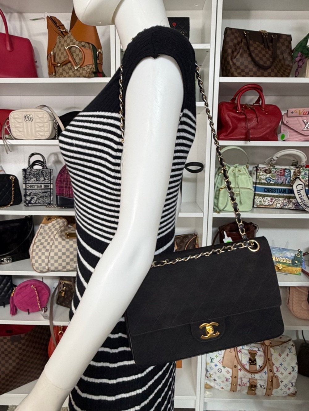 Chanel Classic Medium Jersey Double Flap Bag